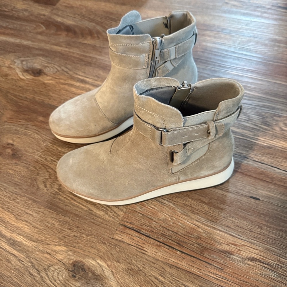 Clarks Gray Suede Ankle Boots